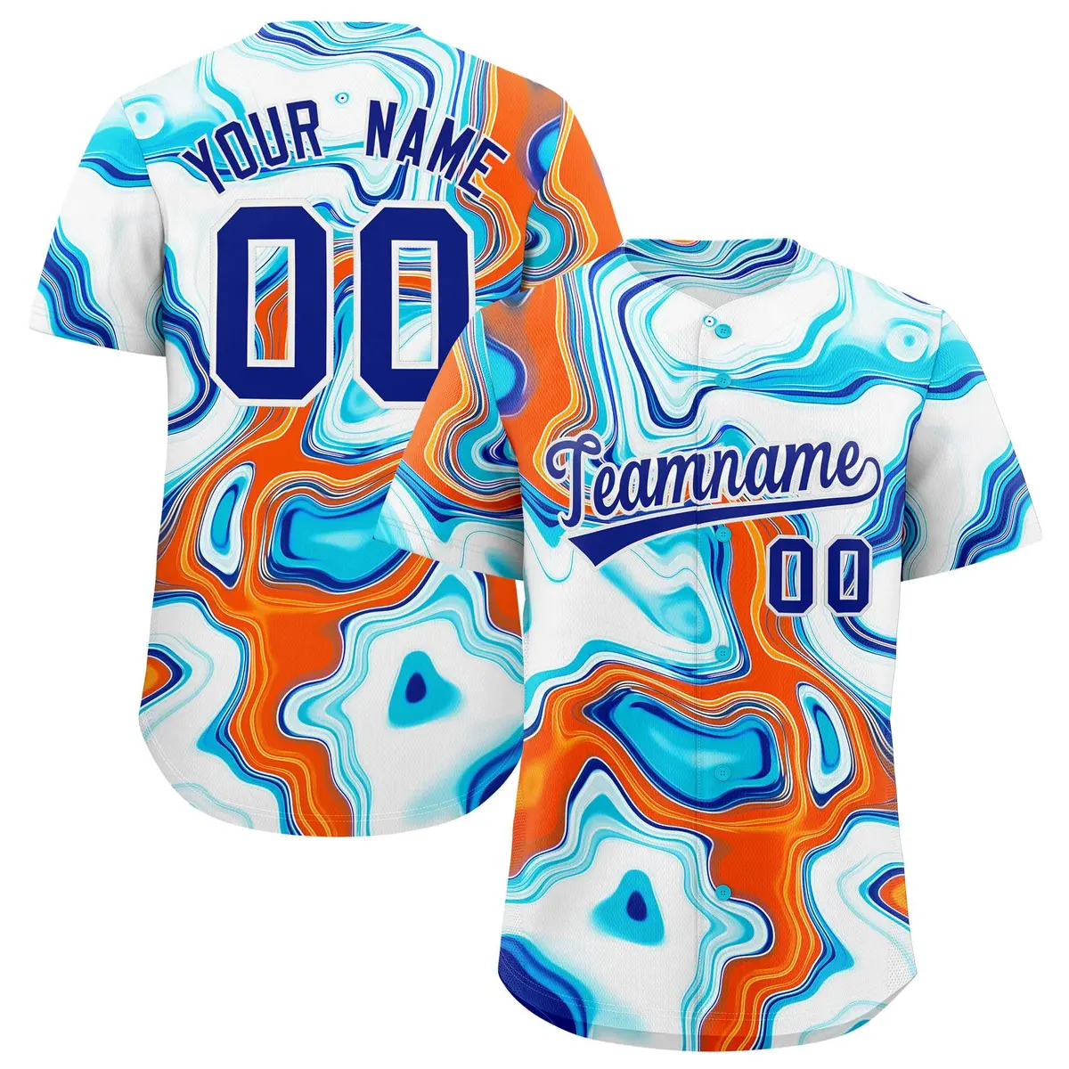 Multi Color Split Fluid Fashion Authentic Baseball Jersey