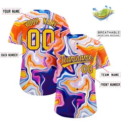 Multi Color Split Fluid Fashion Authentic Baseball Jersey 2