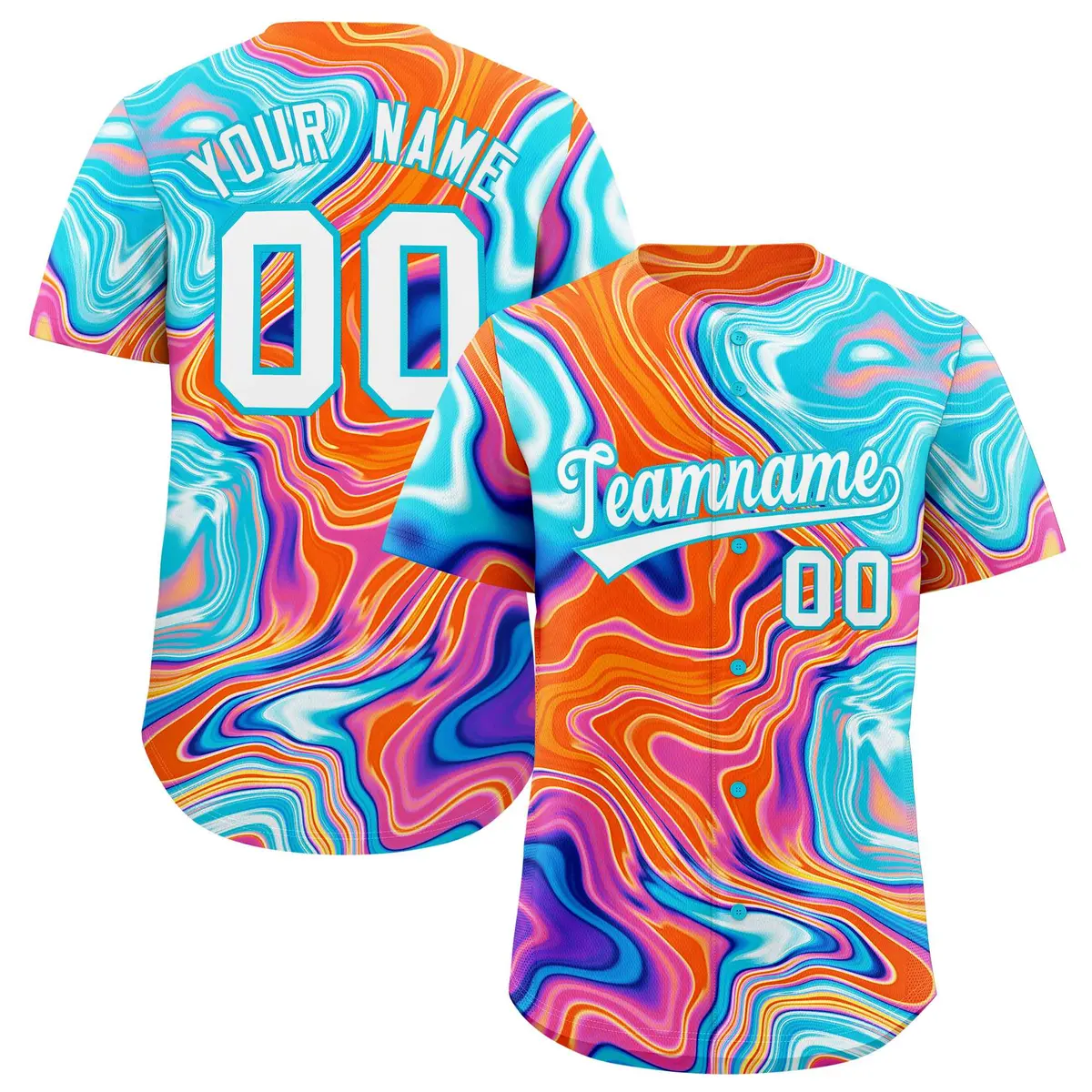 Multi Color Split Fluid Fashion Authentic Baseball Jersey