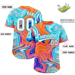 Multi Color Split Fluid Fashion Authentic Baseball Jersey 2