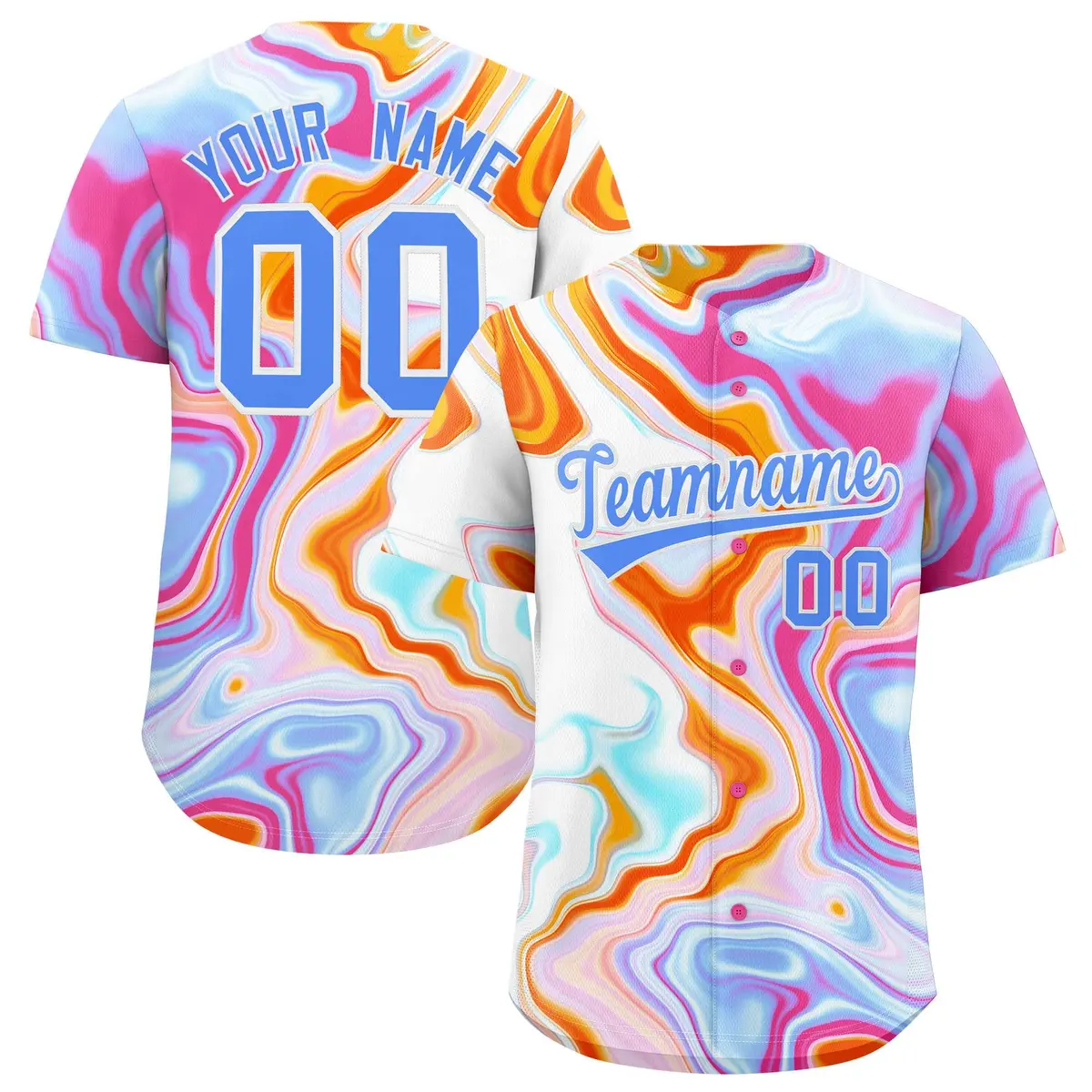 Multi Color Split Fluid Fashion Authentic Baseball Jersey
