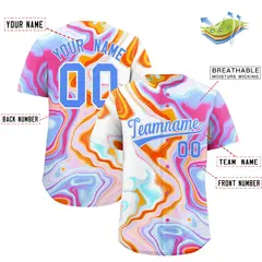 Multi Color Split Fluid Fashion Authentic Baseball Jersey 2