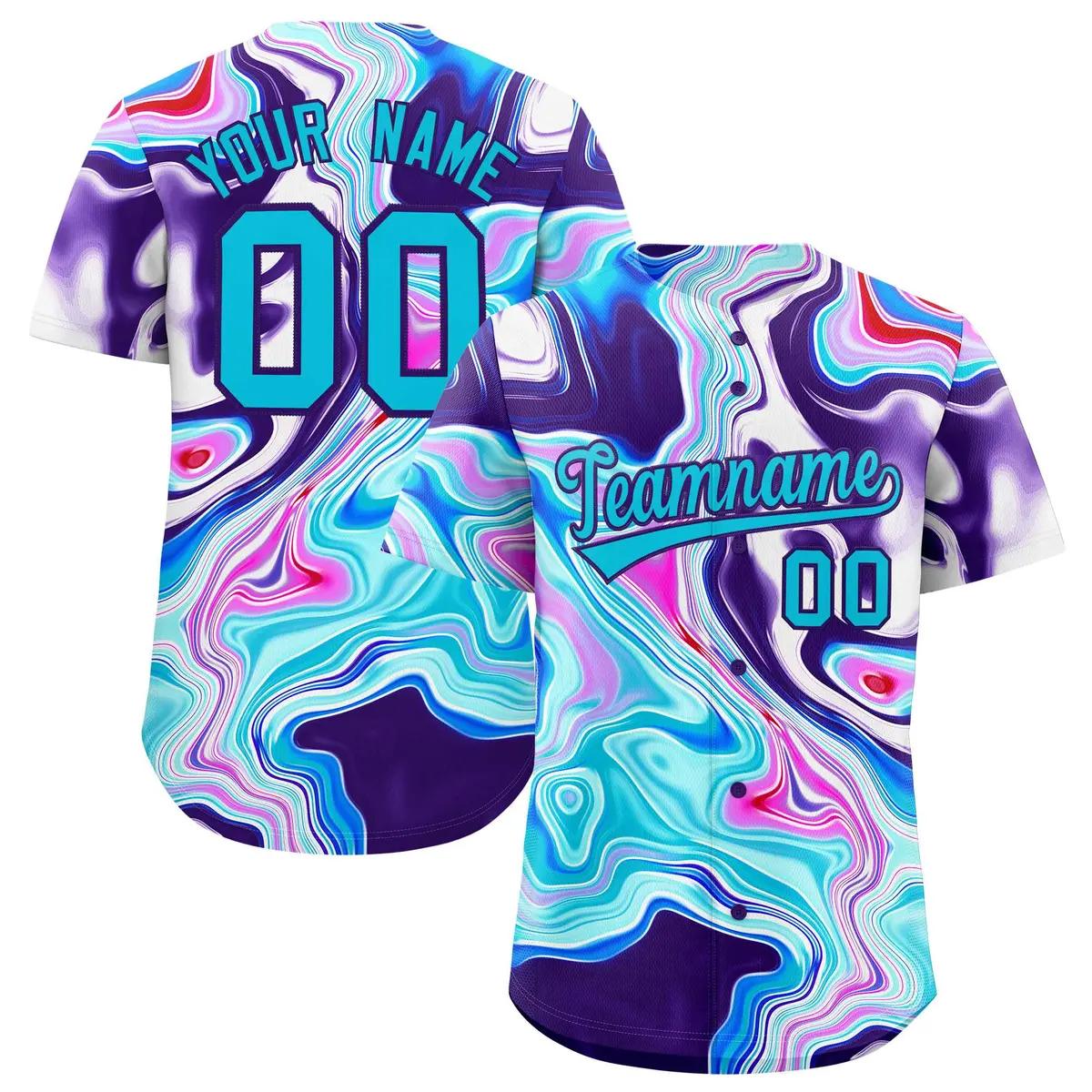 Multi Color Split Fluid Fashion Authentic Baseball Jersey