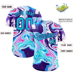 Multi Color Split Fluid Fashion Authentic Baseball Jersey 2