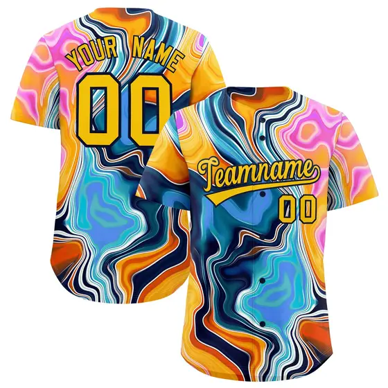 Multi Color Split Fluid Fashion Authentic Baseball Jersey