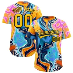 Multi Color Split Fluid Fashion Authentic Baseball Jersey 1