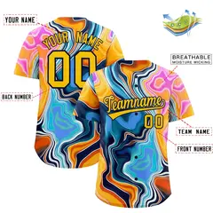 Multi Color Split Fluid Fashion Authentic Baseball Jersey 2