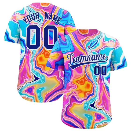 Multi Color Split Fluid Fashion Authentic Baseball Jersey