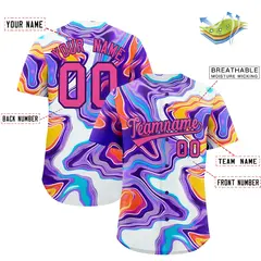Multi Color Split Fluid Fashion Authentic Baseball Jersey 2