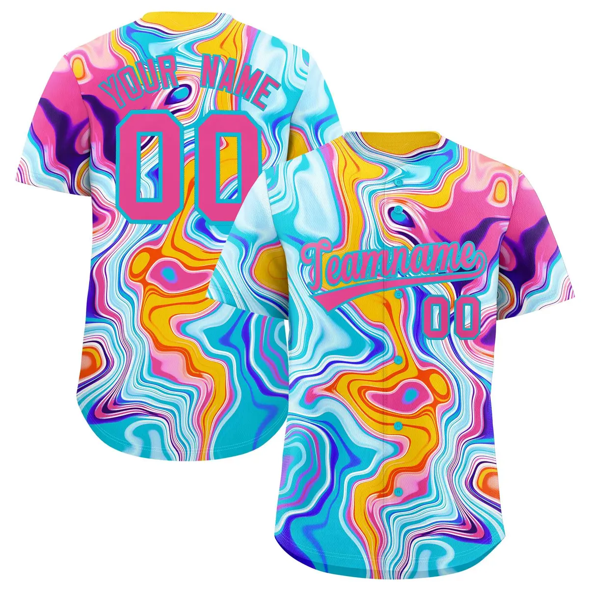 Multi Color Split Fluid Fashion Authentic Baseball Jersey