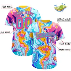 Multi Color Split Fluid Fashion Authentic Baseball Jersey 2