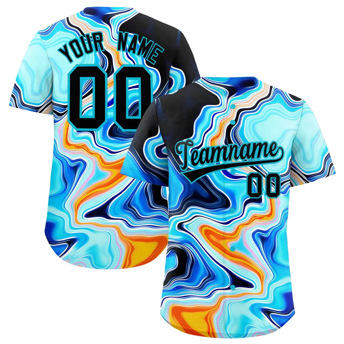 Multi Color Split Fluid Fashion Authentic Baseball Jersey