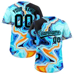 Multi Color Split Fluid Fashion Authentic Baseball Jersey 1