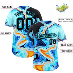 Multi Color Split Fluid Fashion Authentic Baseball Jersey 2
