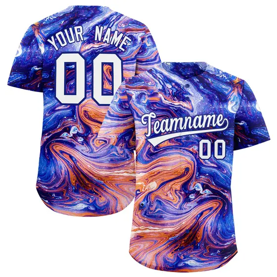Multi Color Split Fluid Fashion Authentic Baseball Jersey