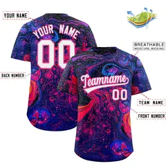 Multi Color Split Fluid Fashion Authentic Baseball Jersey 2