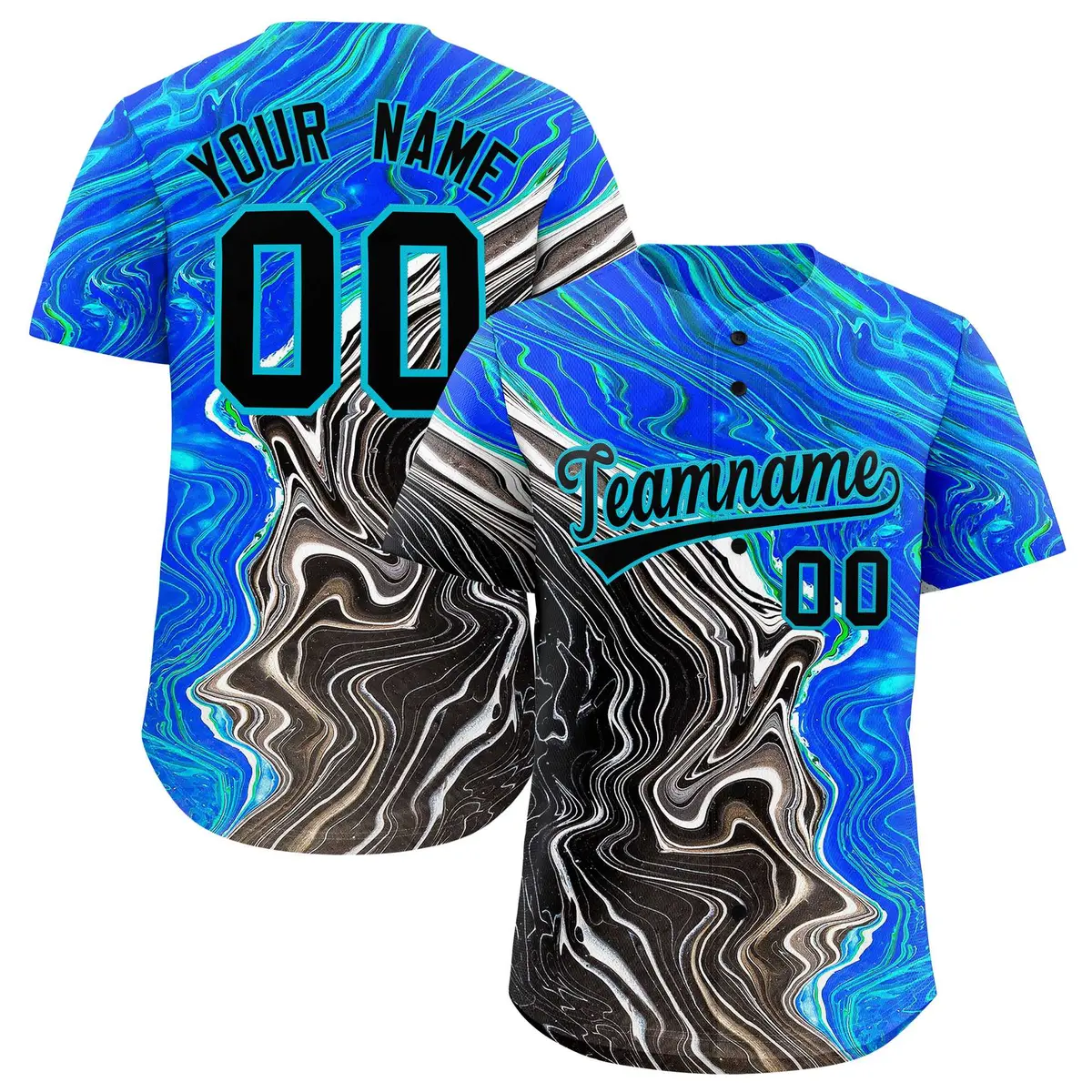 Multi Color Split Fluid Fashion Authentic Baseball Jersey