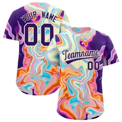 Multi Color Split Fluid Fashion Authentic Baseball Jersey