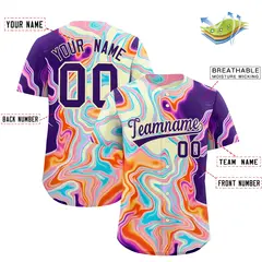 Multi Color Split Fluid Fashion Authentic Baseball Jersey 2