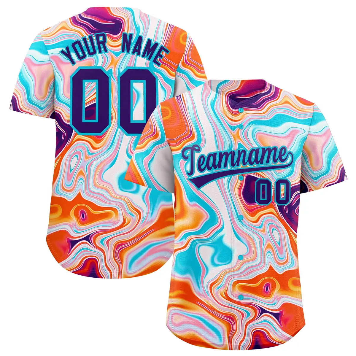 Multi Color Split Fluid Fashion Authentic Baseball Jersey