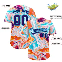Multi Color Split Fluid Fashion Authentic Baseball Jersey 2
