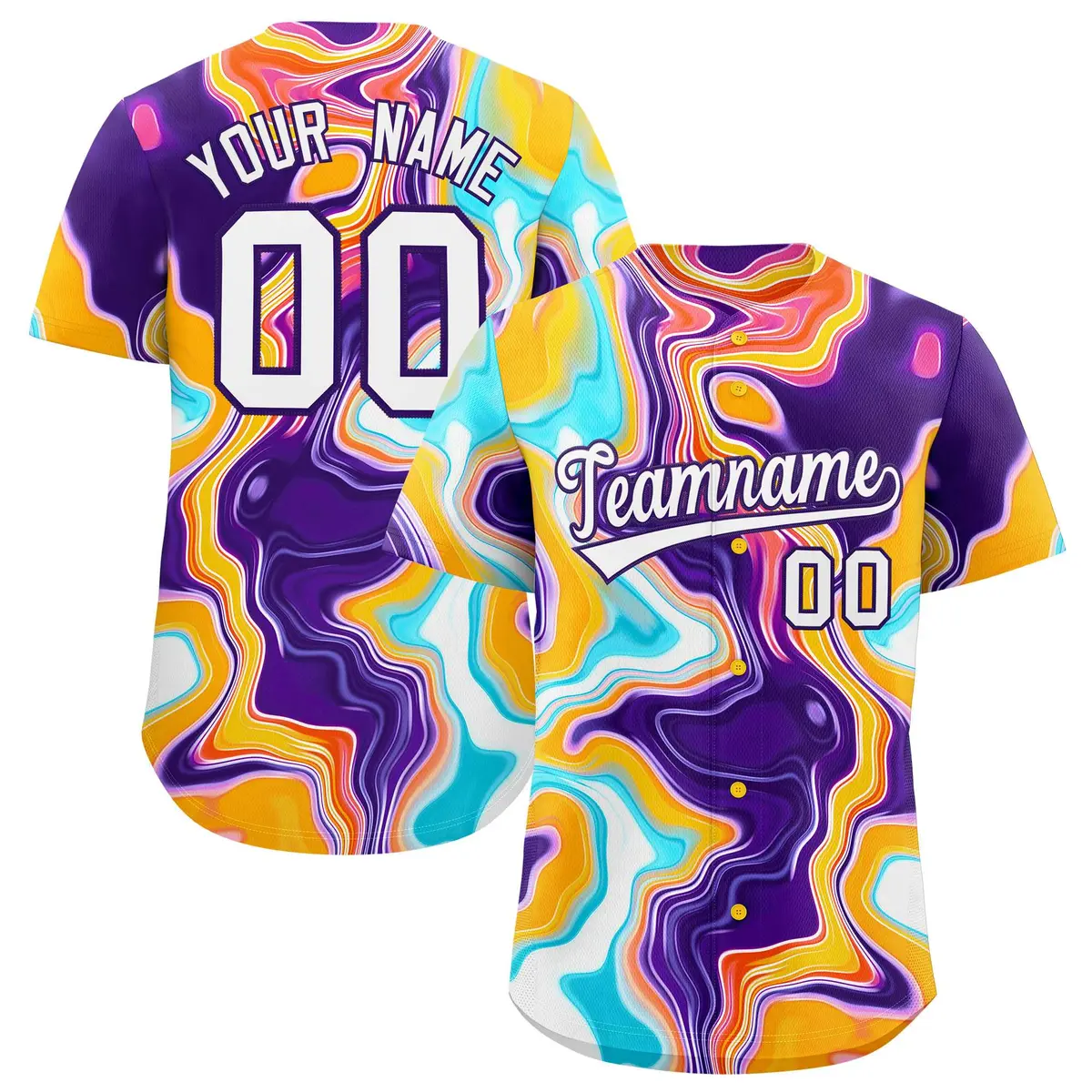 Multi Color Split Fluid Fashion Authentic Baseball Jersey