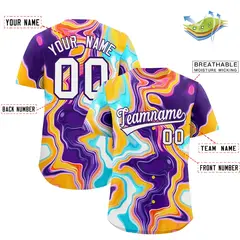 Multi Color Split Fluid Fashion Authentic Baseball Jersey 2