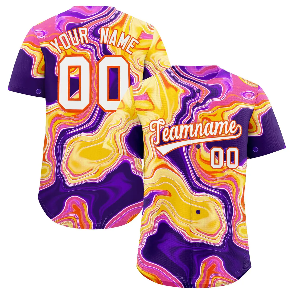 Multi Color Split Fluid Fashion Authentic Baseball Jersey