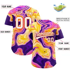 Multi Color Split Fluid Fashion Authentic Baseball Jersey 2