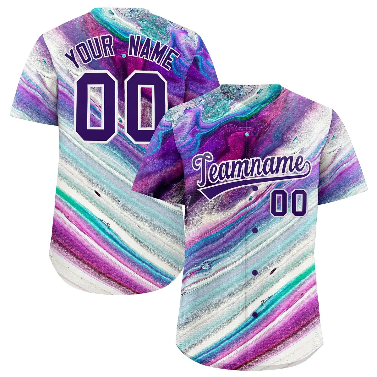 Multi Color Split Fluid Fashion Authentic Baseball Jersey