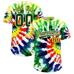 Multi Color Tie-Dye Graffiti Pattern Baseball Jersey