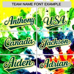Multi Color Tie-Dye Graffiti Pattern Baseball Jersey 3