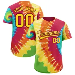 Multi Color Tie-Dye Graffiti Pattern Baseball Jersey 1