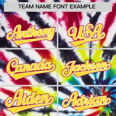 Multi Color Tie-Dye Graffiti Pattern Baseball Jersey 3