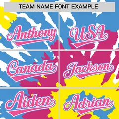 Multi Color Tie-Dye Graffiti Pattern Baseball Jersey 3