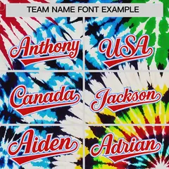 Multi Color Tie-Dye Graffiti Pattern Baseball Jersey 3