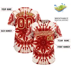 Multi Color Tie-Dye Graffiti Pattern Baseball Jersey 2