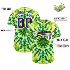 Multi Color Tie-Dye Graffiti Pattern Baseball Jersey 2