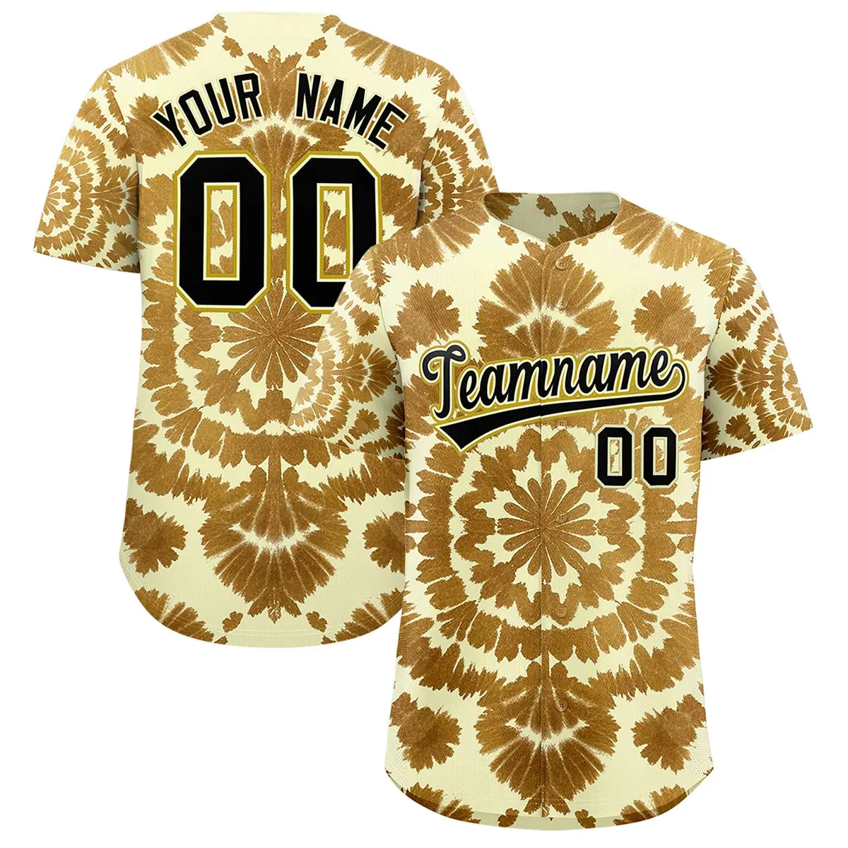Multi Color Tie-Dye Graffiti Pattern Baseball Jersey