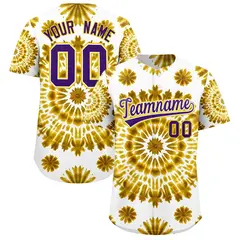 Multi Color Tie-Dye Graffiti Pattern Baseball Jersey 1
