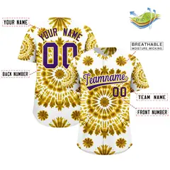 Multi Color Tie-Dye Graffiti Pattern Baseball Jersey 2