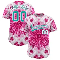 Multi Color Tie-Dye Graffiti Pattern Baseball Jersey 1