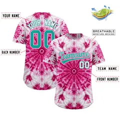 Multi Color Tie-Dye Graffiti Pattern Baseball Jersey 2
