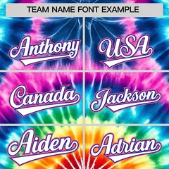Multi Color Tie-Dye Graffiti Pattern Baseball Jersey 3