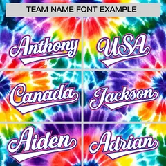 Multi Color Tie-Dye Graffiti Pattern Baseball Jersey 3
