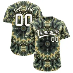 Multi Color Tie-Dye Graffiti Pattern Baseball Jersey 1