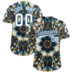 Multi Color Tie-Dye Graffiti Pattern Baseball Jersey 1