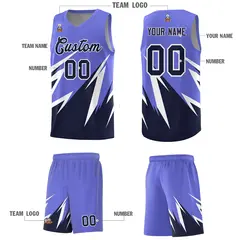 Munsell Blue Abstract Mountain Pattern Basketball Jersey 4
