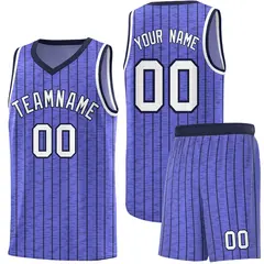 Munsell Blue Gray Pinstripe Retro Uniform Basketball Jersey