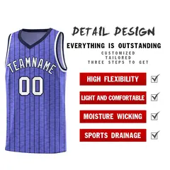 Munsell Blue Gray Pinstripe Retro Uniform Basketball Jersey 2